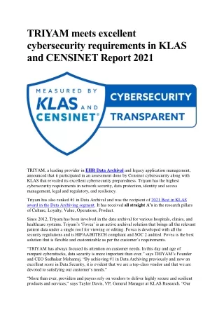 triyam meets excellent cybersecurity requirements