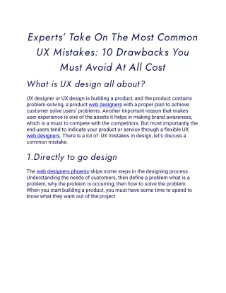 experts take on the most common ux mistakes