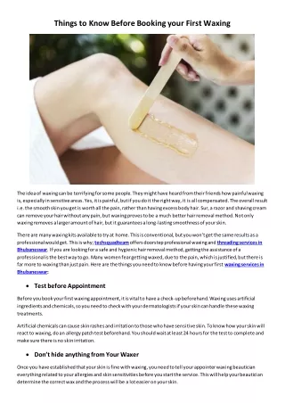 things to know before booking your first waxing