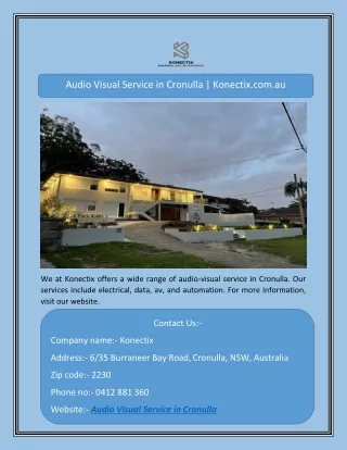 Audio Visual Service in Cronulla | Konectix.com.au