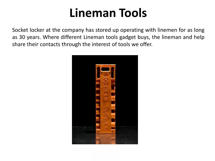 lineman tools