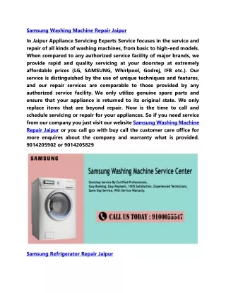 Samsung Washing Machine Repair Jaipur