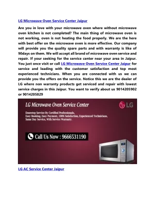LG Microwave Oven Service Center Jaipur