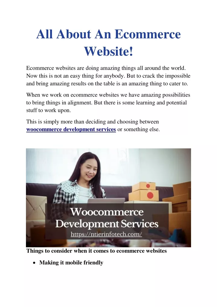 all about an ecommerce website