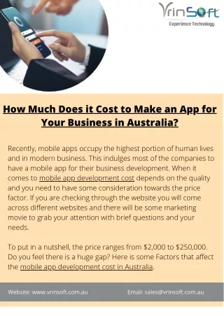How Much Does it Cost to Make an App for Your Business in Australia