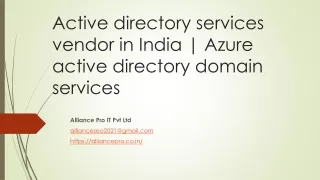 Active directory services vendor in India-Azure active directory domain services