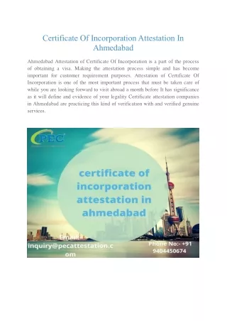 Certificate Of Incorporation Attestation In Ahmedabad-OM SHINDE -JUNE BATCH-GROUP-A