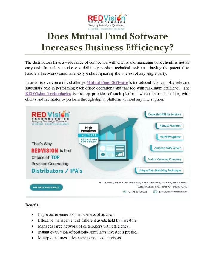 does mutual fund software increases business