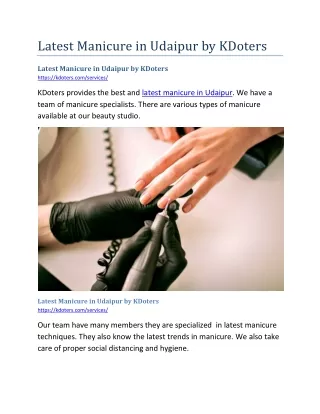 latest manicure in udaipur by kdoters