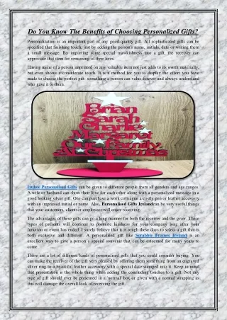 Do You Know The Benefits of Choosing Personalized Gifts