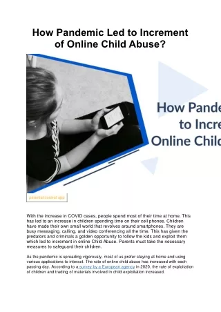 how pandemic led to increment of online child