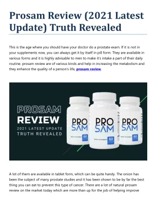 prosam review 2021 latest update truth revealed