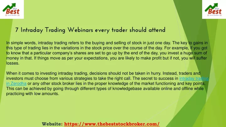 7 intraday trading webinars every trader should