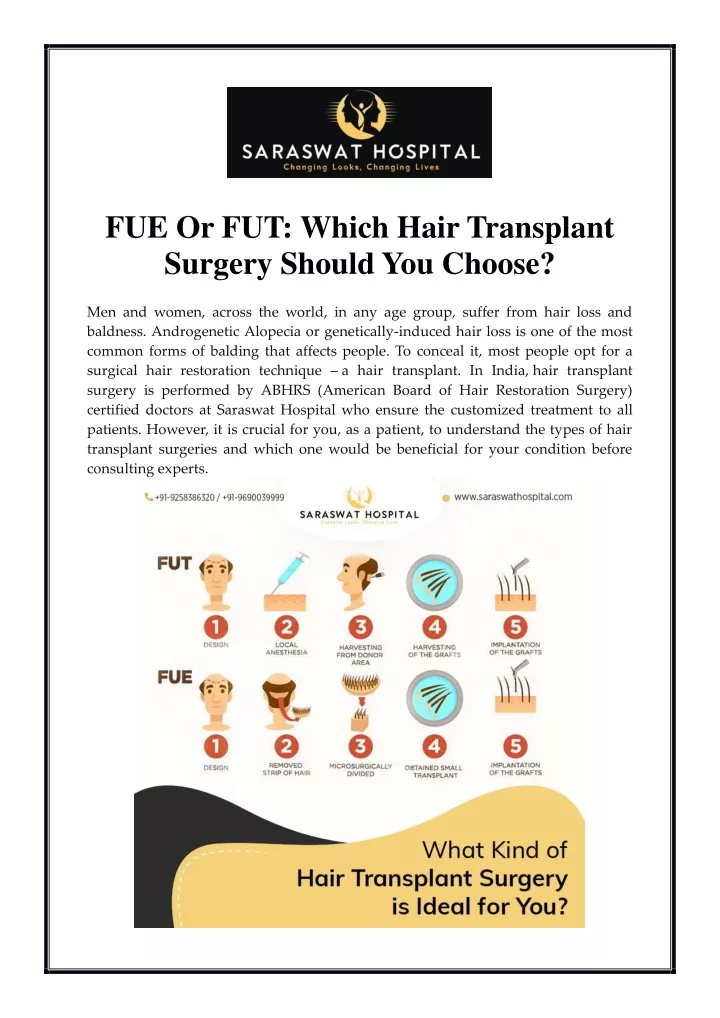 fue or fut which hair transplant surgery should