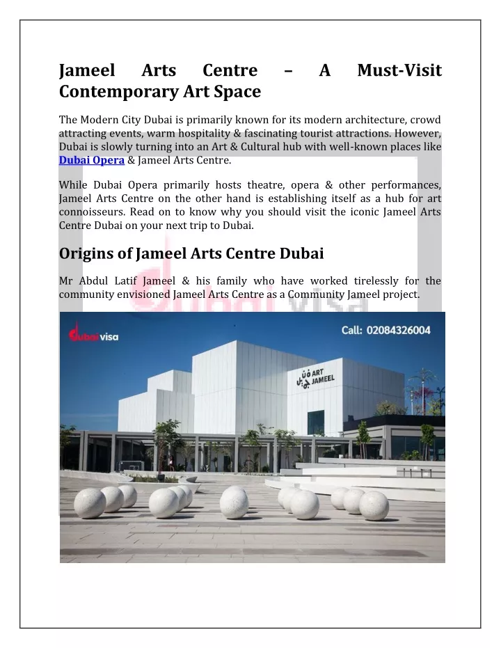 jameel contemporary art space