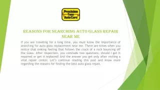 Auto Glass Replacement Services In Washington