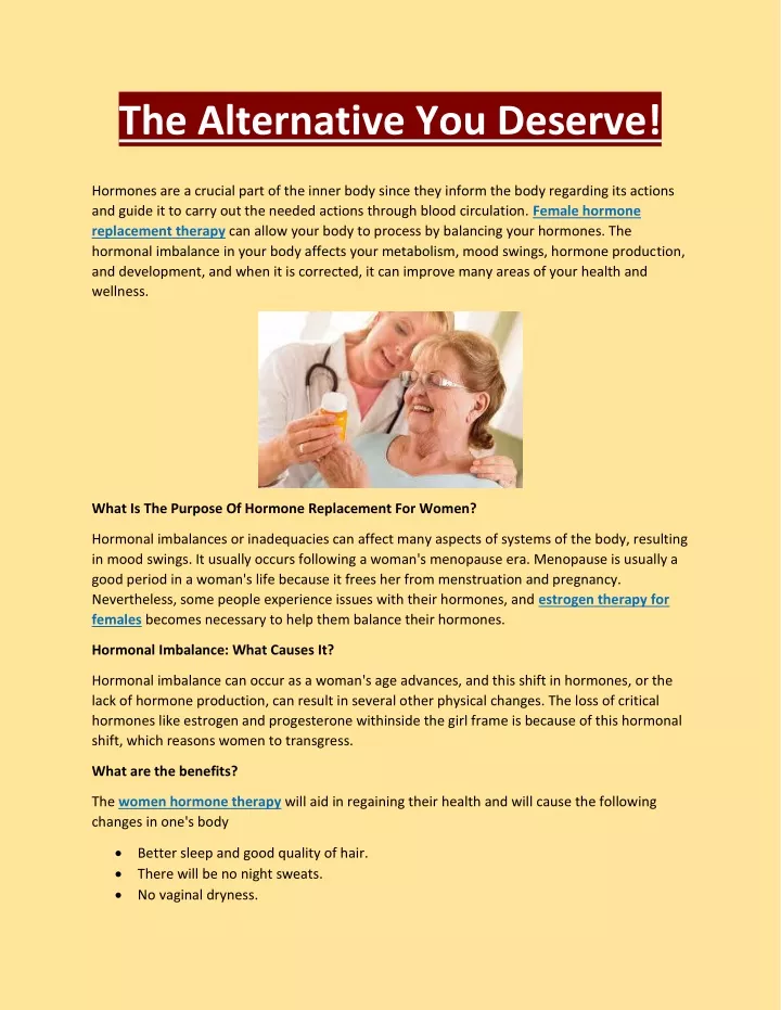 the alternative you deserve