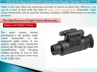 Buy L3 Omni VIII Unfilmed White Phosphor Mil-Spec PVS-14 - Night Vision 4 Less
