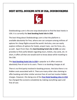 Best Booking Hotel Site in USA