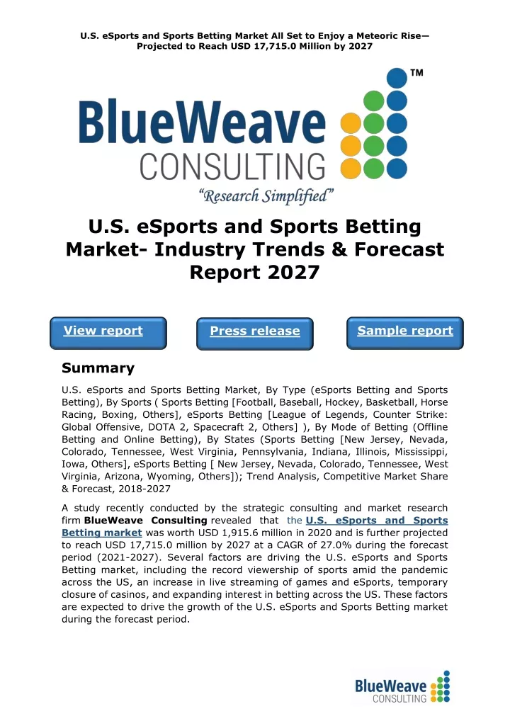 u s esports and sports betting market