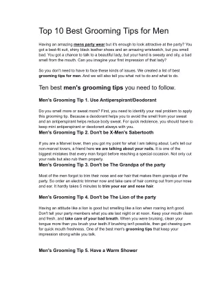 10 Best Grooming tips for Men.
