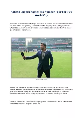 aakash chopra names his number four for t20 world