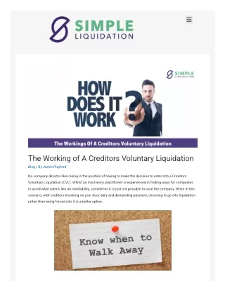 The Working of A Creditors Voluntary Liquidation