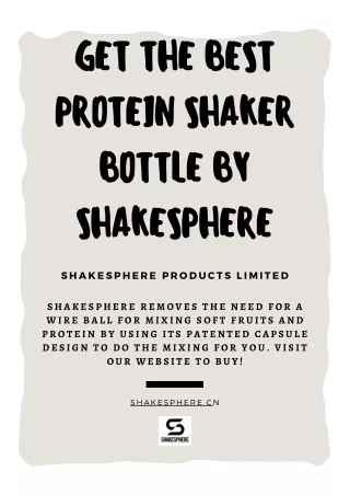 Get The Best Protein Shaker Bottle By ShakeSphere