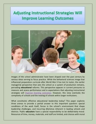 adjusting instructional strategies will improve