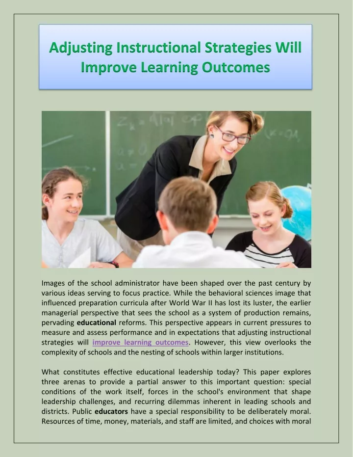 adjusting instructional strategies will improve