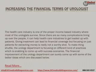increasing the financial terms of urologist
