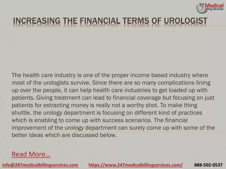 increasing the financial terms of urologist