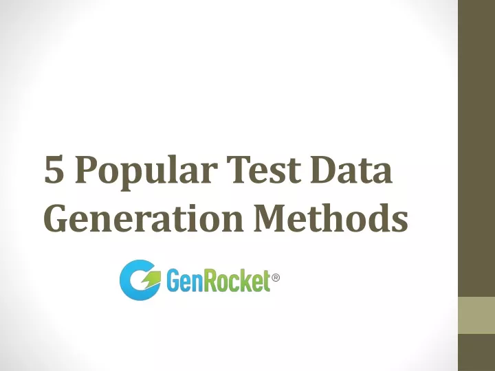 5 popular test data generation methods