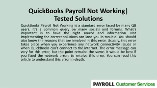 quickbooks payroll not working tested solutions