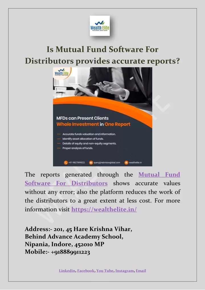 is mutual fund software for distributors provides