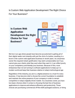 Is Custom Web Application Development The Right Choice For Your Business