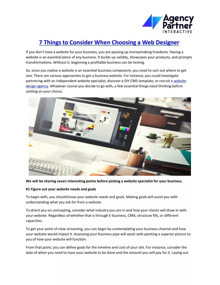 7 things to consider when choosing a web designer