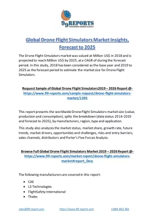 Global Drone Flight Simulators Market Insights, Forecast to 2025