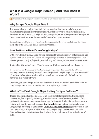 what is a google maps scraper and how does it work
