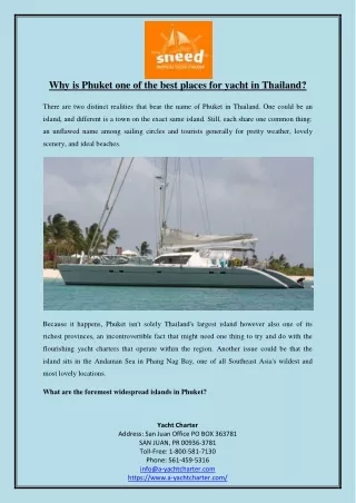 Why is Phuket one of the best places for yacht in Thailand