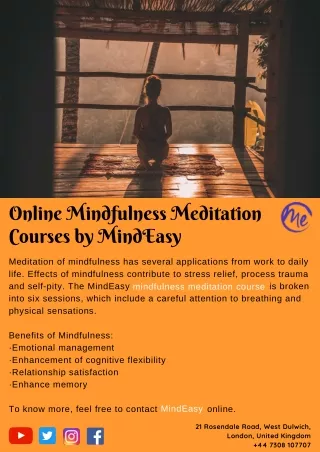 Online Mindfulness Meditation Courses by MindEasy