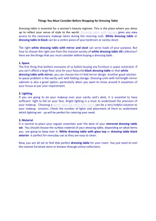things you must consider before shopping