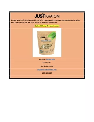 kratom store is offering kratom pills and other