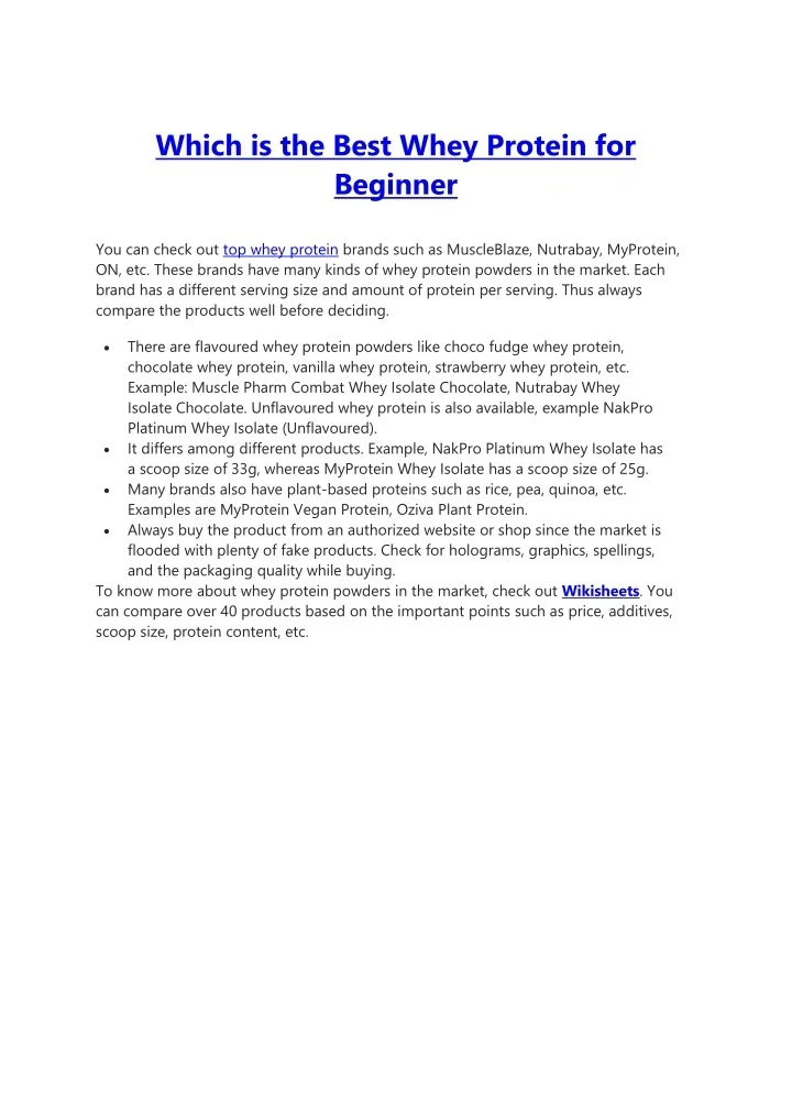 PPT - Which is the Best Whey Protein for Beginner PowerPoint ...