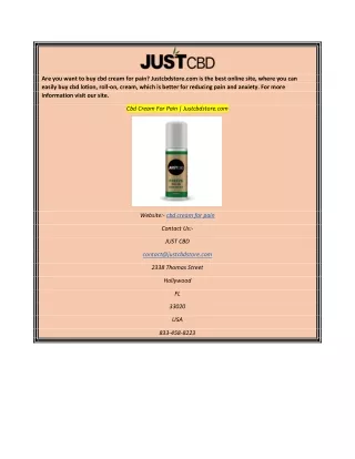 are you want to buy cbd cream for pain