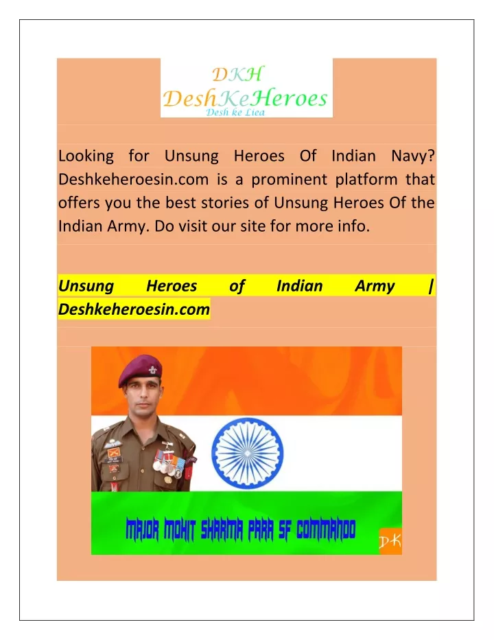 PPT - Unsung Heroes Of Indian Army Deshkeheroesin PowerPoint ...