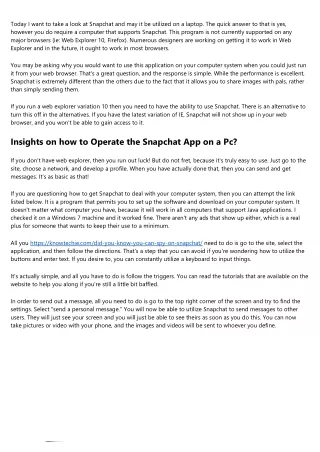 today i want to take a look at snapchat