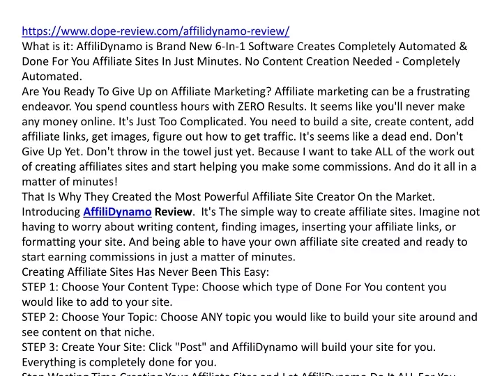 https www dope review com affilidynamo review