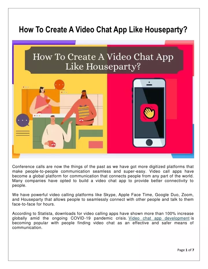 how to create a video chat app like houseparty