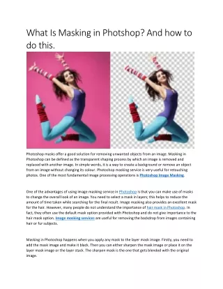 what is masking in photshop and how to do this